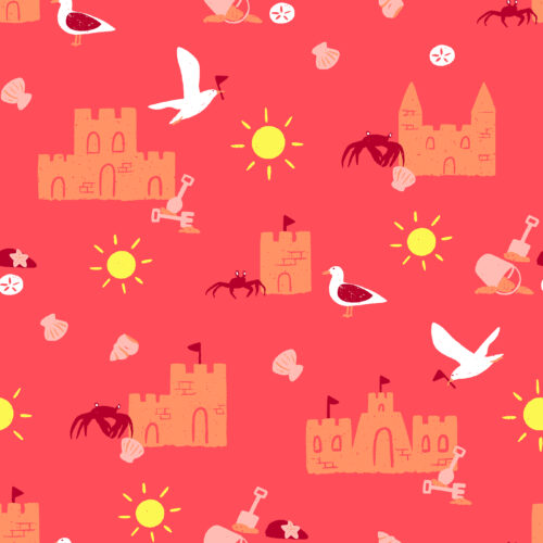 Building Sandcastles Neon Coral