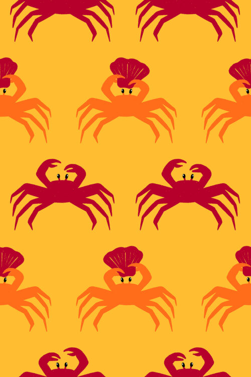 Crabs Walk Neon Gold and Neon Orange