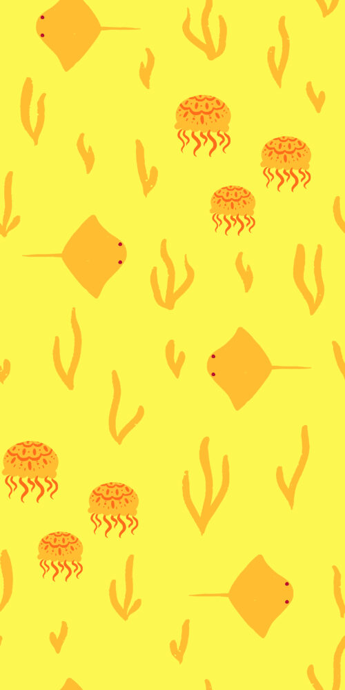 Jellyfish and Stingrays Neon Yellow