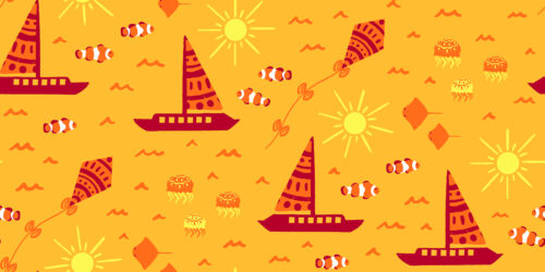 Ocean Adventure Neon Orange and Neon Yellow