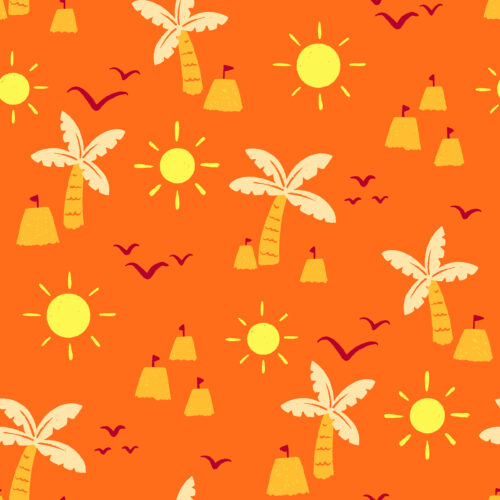 Sandcastle Under the Palm Tree Neon Orange