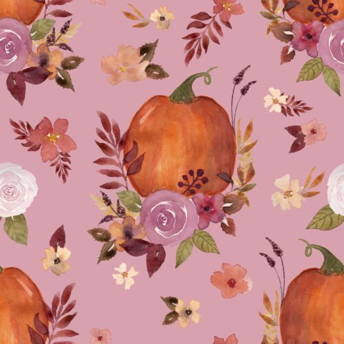 Pumpkin Floral Dusty Mauve