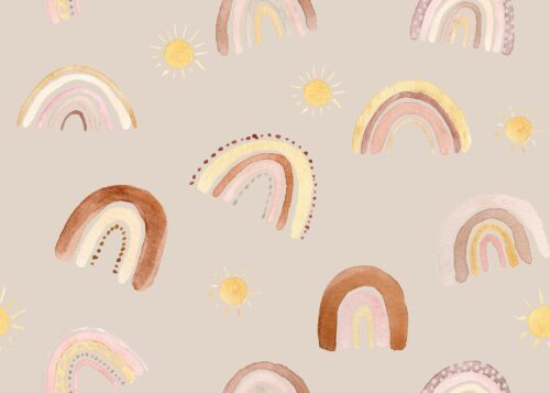 Rainbows and Sunshine on Tan