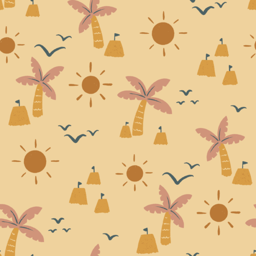 Sandcastle Under the Palm Tree - Yellow