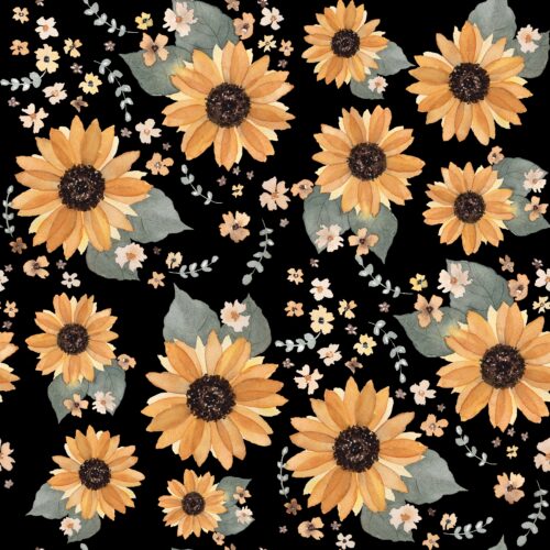 Sunflowers Black