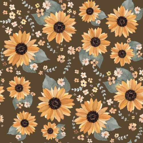 Sunflowers Chocolate Brown