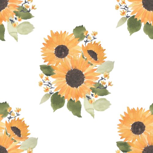 Watercolor Sunflowers Small