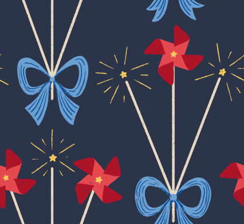 Sparkler Bouquet Midnight Blue and Poppy Red