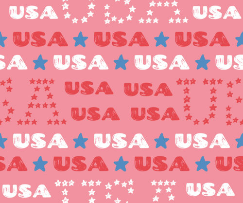 USA Flamingo Pink and Poppy Red