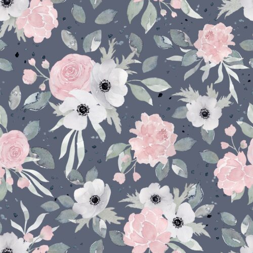 Dotty Springtime Floral on Slate