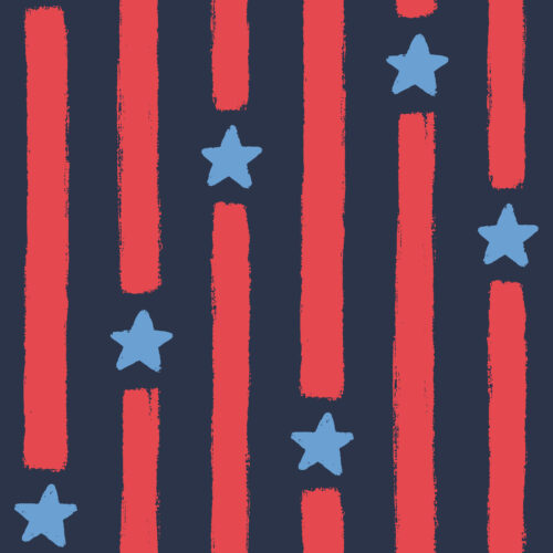 Stars & Stripes Midnight Blue and Poppy Red