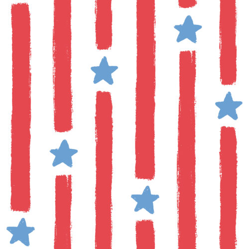 Stars & Stripes Poppy Red and Denim Blue