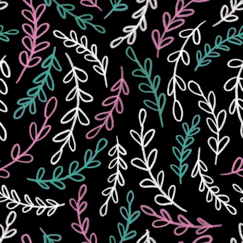 Candy Chalkboard Scribble Leaves