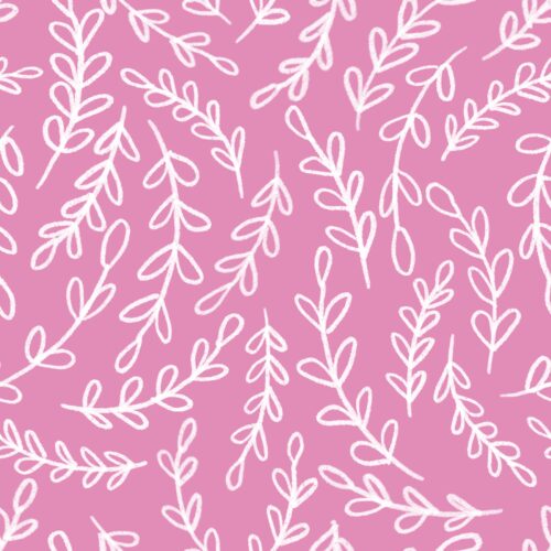 Pink Scribble Leaves