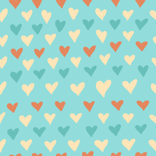Vintage Hearts Blue
