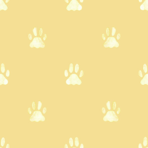 Watercolor Paw Prints in Buttermilk Yellow