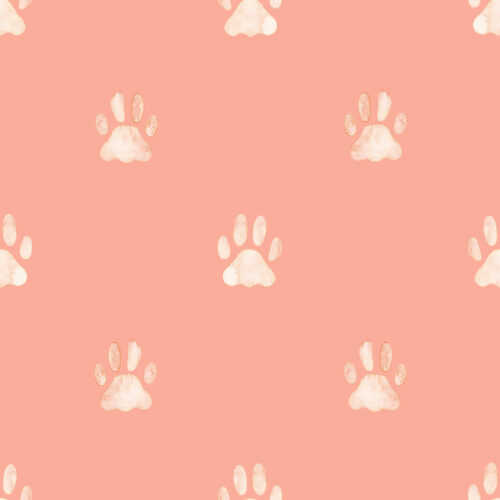 Watercolor Paw Prints in Peach