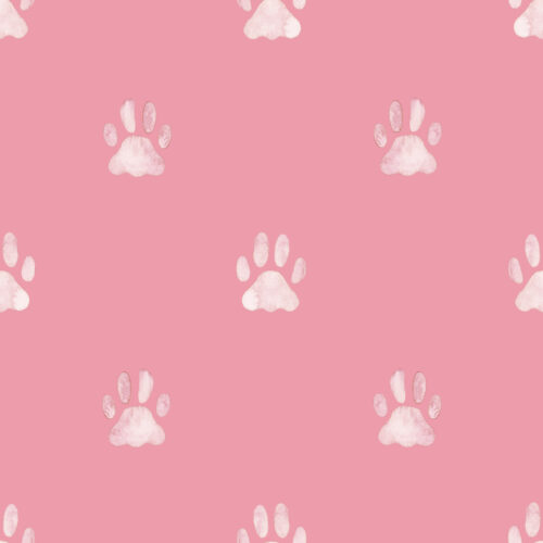 Watercolor Paw Prints in Powder Pink