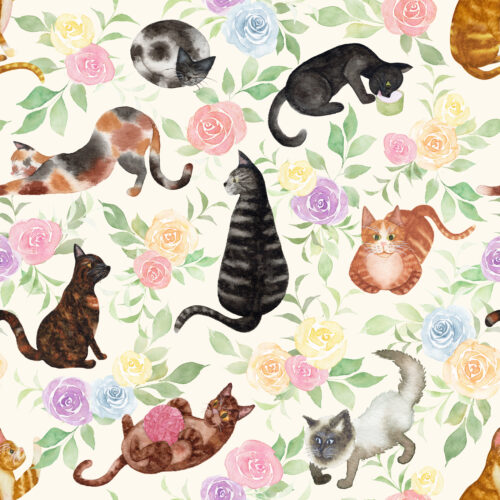 Whiskers and Blooms in Cream