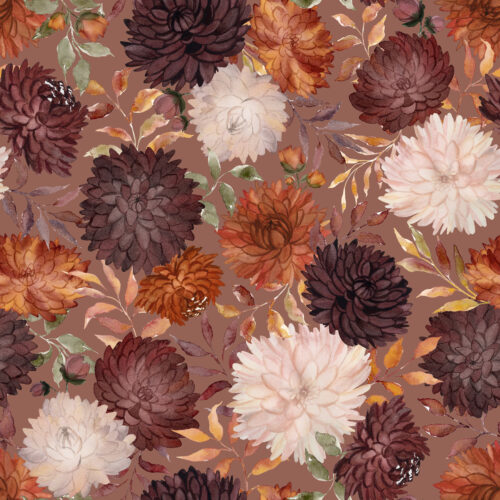 Autumn Enchantment Floral Rosy Taupe