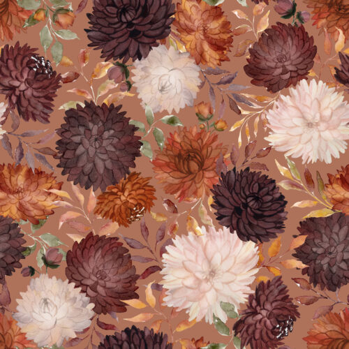 Autumn Enchantment Floral Terra Cotta Clay
