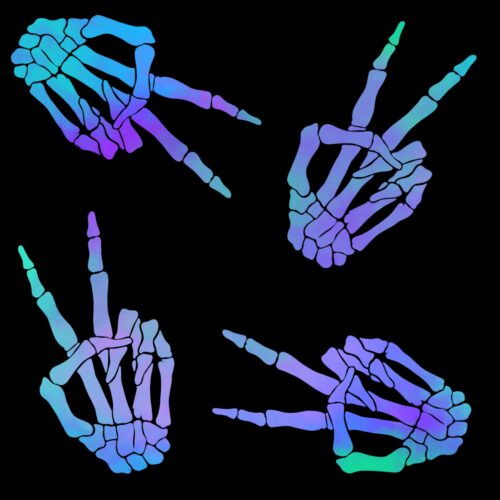 Neon Skeleton Hands
