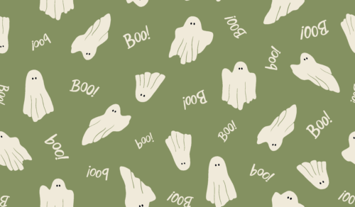 Erin Kendal - Halloween Boo Ghosts on Green