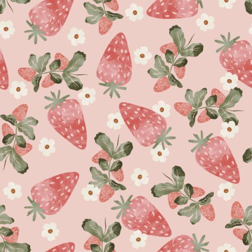 Pink Strawberry Floral