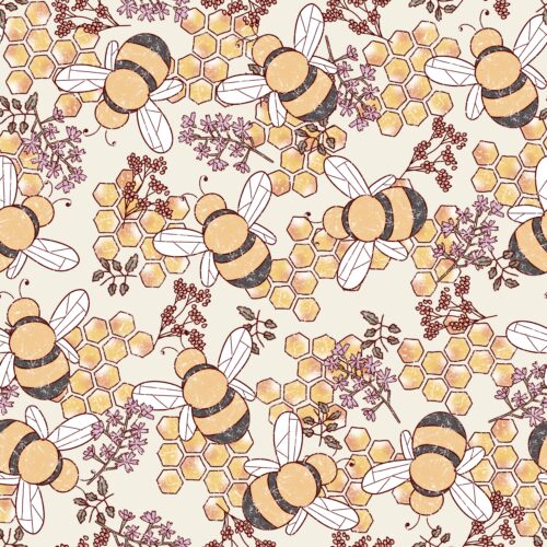 Honeybee Floral Honeycomb