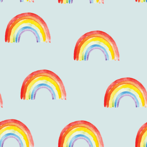 Hip Kid Design - 8866689 rrWatercolor Rainbows Mystic Blue