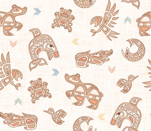 Krystal Winn - Alaska Tribal Animals Cream