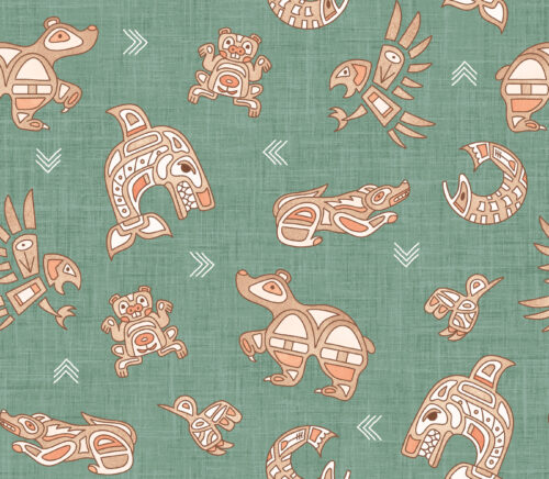 Krystal Winn - Alaska Tribal Animals Green