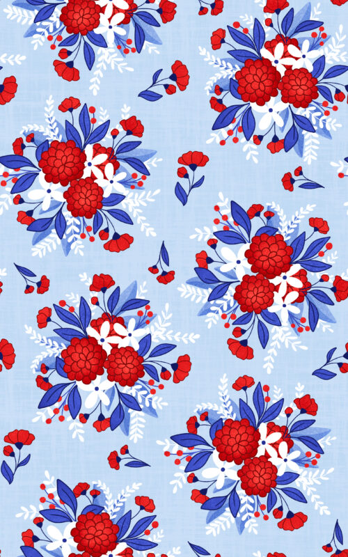 Krystal Winn - All American Cowboy Floral Blue