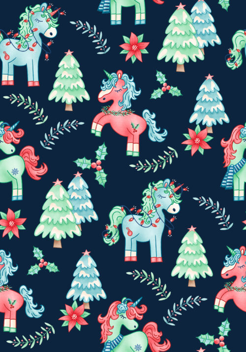 Krystal Winn - All I Want For Christmas Unicorn Navy