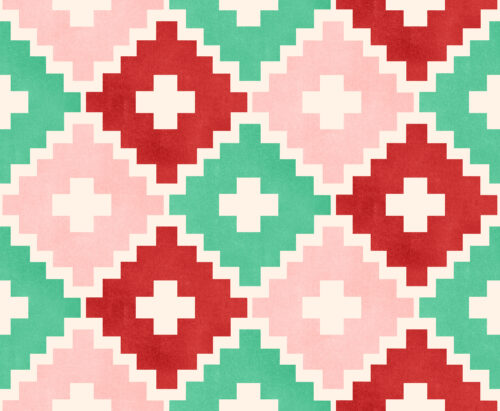 Krystal Winn - All I Want For Christmas Western Geo Pink