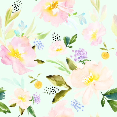 Hip Kid Design - Always in Bloom Spring Florals on Hint of Green