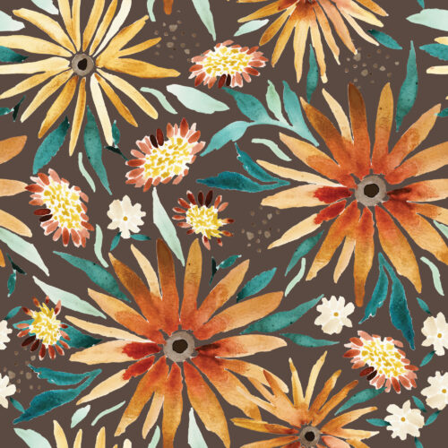 Indy Bloom Designs - Amber Sunflower Fields Brown 7x7