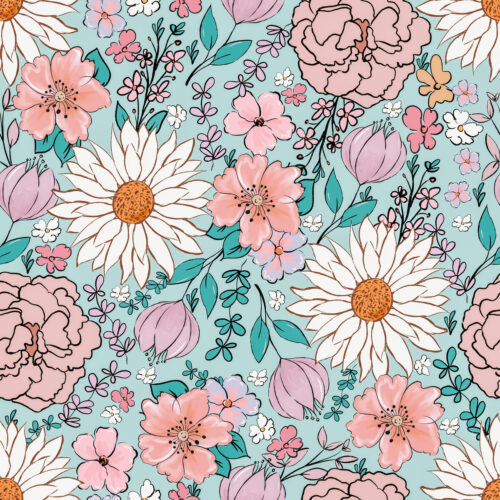 Aqua Floral