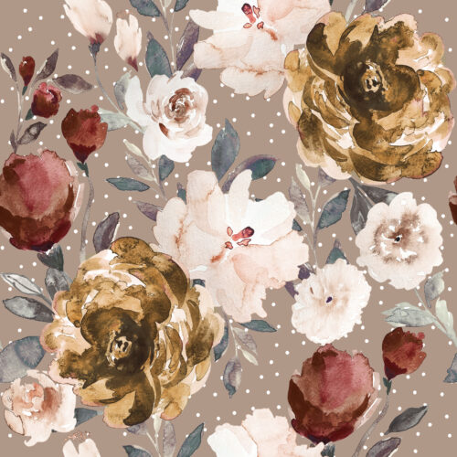 Indy Bloom Designs - Autumn Cocao Cream Peonies Taupe 6x6