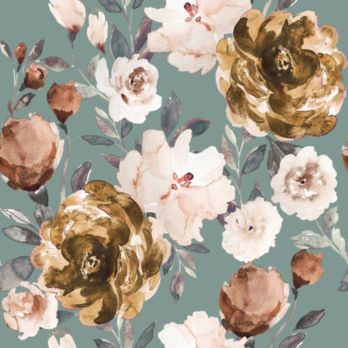 Indy Bloom Designs - Autumns Cocoa Cream Peonies Sage 7x7