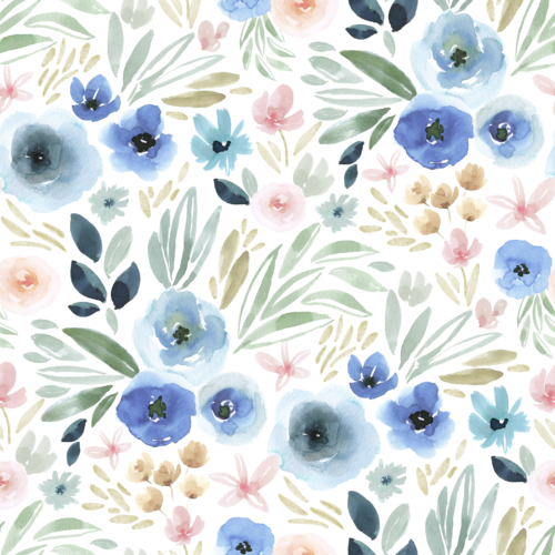 Sara Swanson - Blue Blooms Pastel
