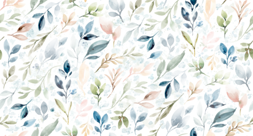 Sara Swanson - Blush And Blue Leaves