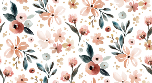 Sara Swanson - Blush Pink Floral Large On White