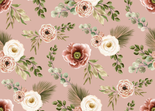 Sara Swanson - Boho Pink Floral On Blush