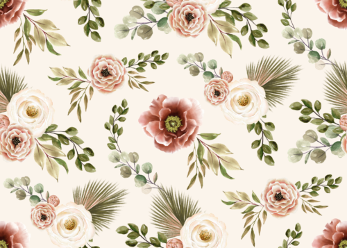 Sara Swanson - Boho Pink Floral On Cream