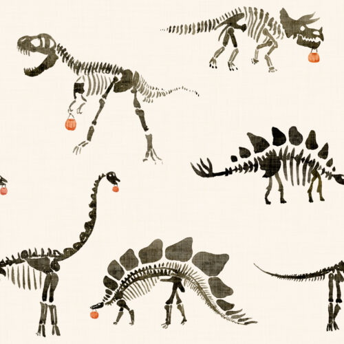 Hip Kid Design - Bad to the Bone Halloween Dinosaur on Cream