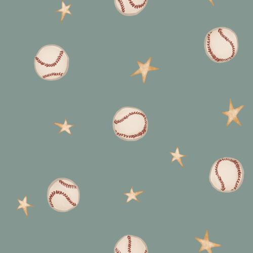 Baseball and Stars Dusty Green
