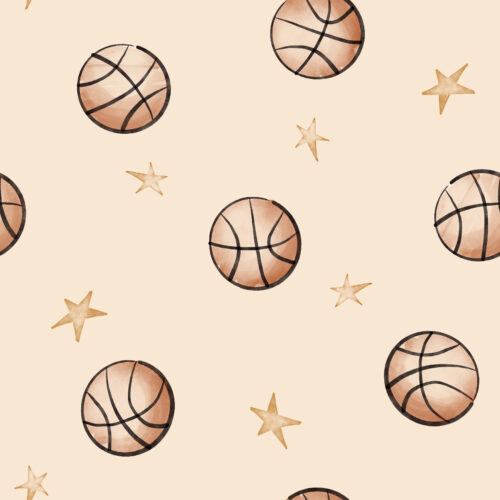 Basketball and Stars Ivory
