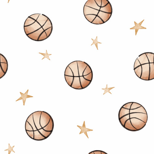 Basketball and Stars White