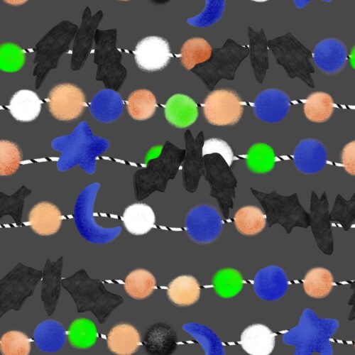 Lindsay Anne - Bat Garland Dark Gray Blue